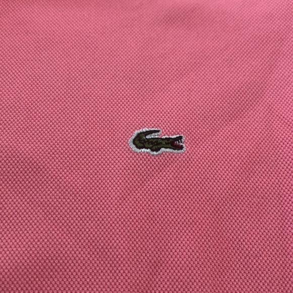 Lacoste | Pink Short Sleeved Collared Shirt | Unisex Pink Polo Shirt For Teens - Picture 4 of 8